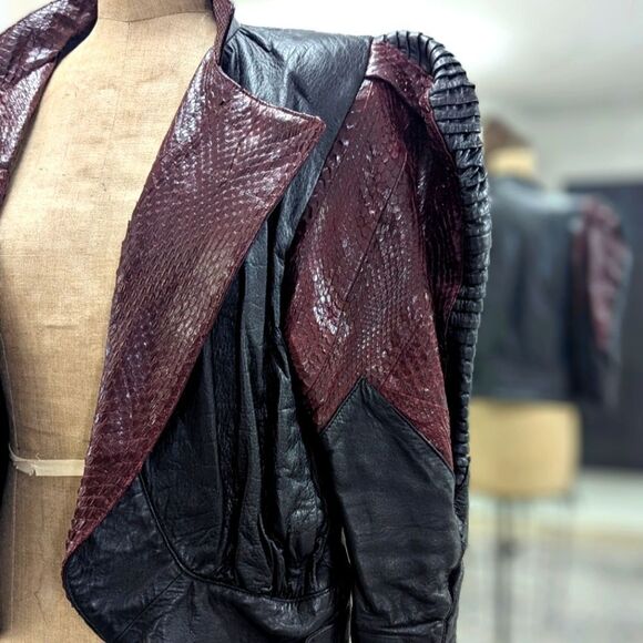 Artisan Snake Leather Crop Jacket - Picture 1 of 7